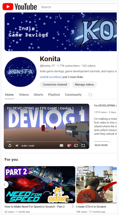 Konita YouTube Channel Project